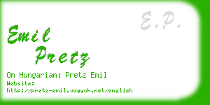 emil pretz business card